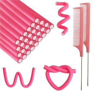 No Heat Foam Hair Curlers 60 Piece Flexible Curling Rods Set with Comb